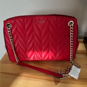 Kate Spade Cherry Red Quilted Shoulder Bag